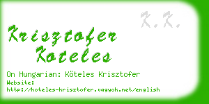 krisztofer koteles business card