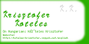 krisztofer koteles business card